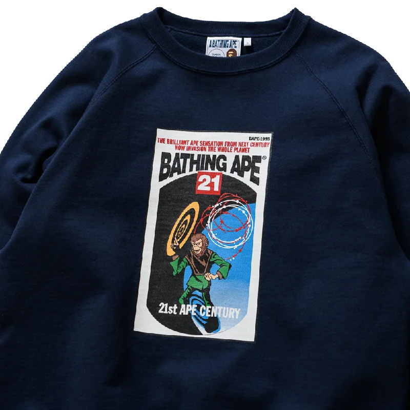 A Bathing Ape Relaxed Fit Crewneck - Navy