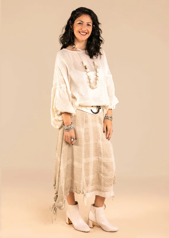 Adulis Linen Blend Skirt in Latte