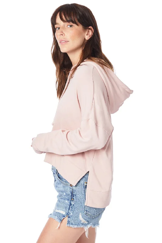 Alternative Womens Eco Washed Hooded Sweatshirt Hoodie - Rose Quartz - NEW