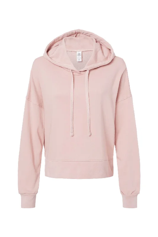 Alternative Womens Eco Washed Hooded Sweatshirt Hoodie - Rose Quartz - NEW