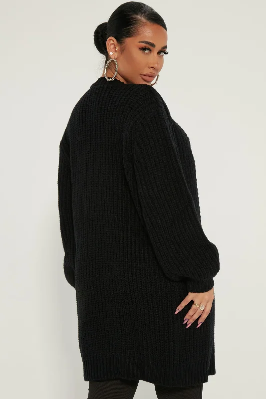 Cabin Stay Cardigan Sweater - Black