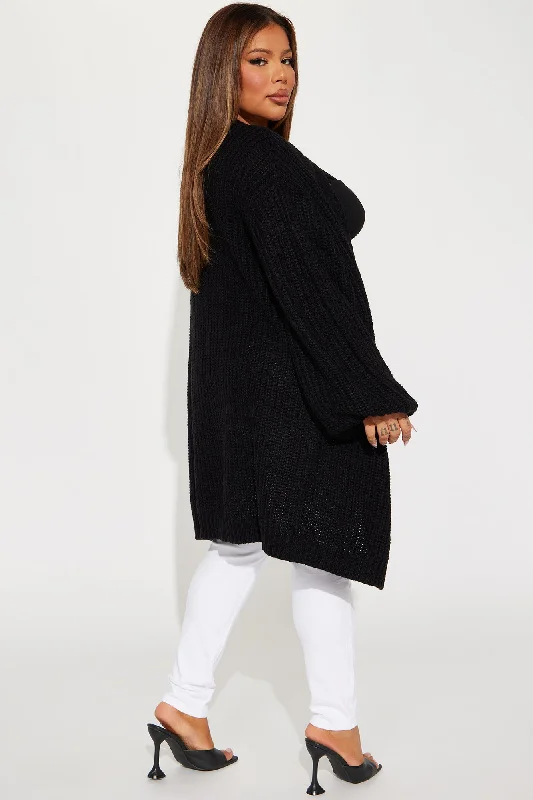 Cabin Stay Cardigan Sweater - Black