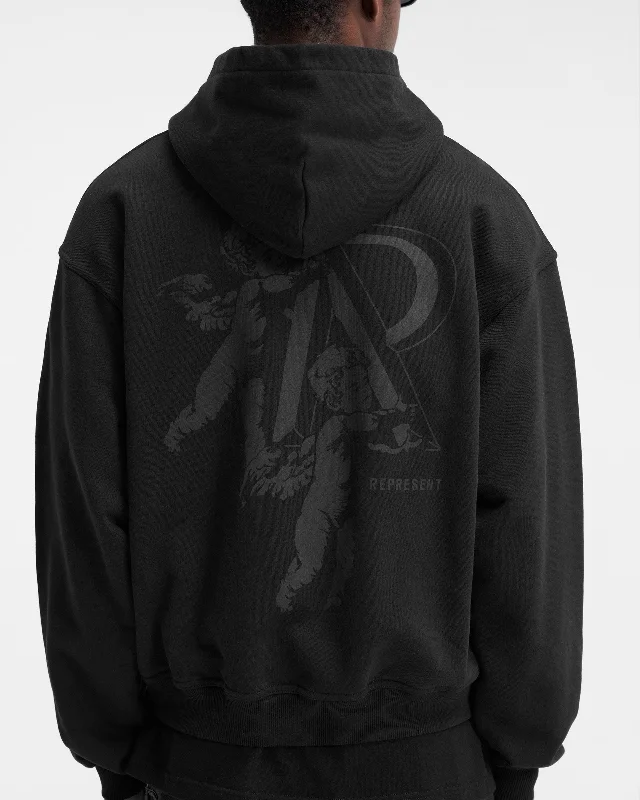 Cherub Initial Zip Hoodie - Black