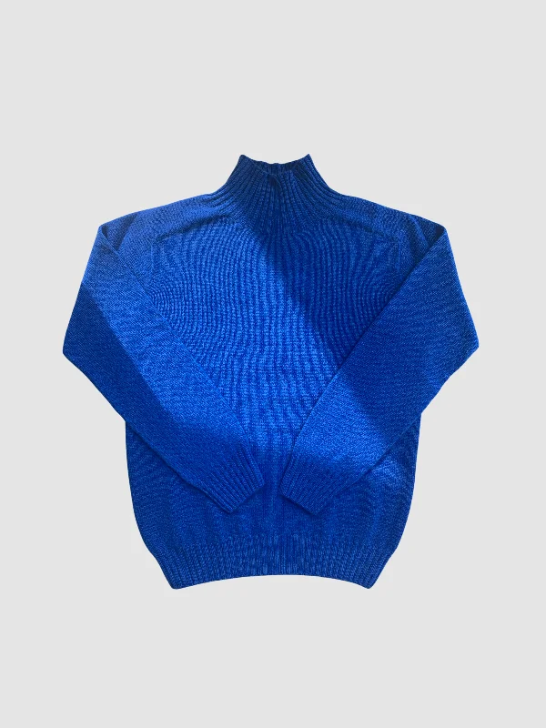 Harley of Scotland Lambswool Mock Neck Jumper Cranesbill