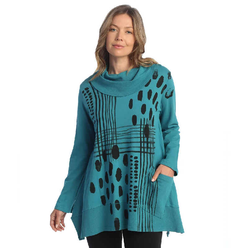 Jess & Jane “Mix Match” Cowl-Neck Knit Tunic - M74-1875