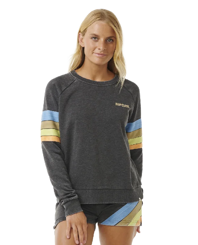 High Tide Surf Raglan Sweatshirt in Washed Black