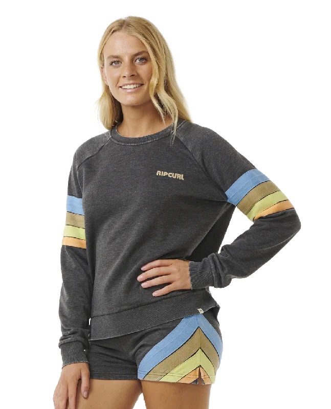 High Tide Surf Raglan Sweatshirt in Washed Black