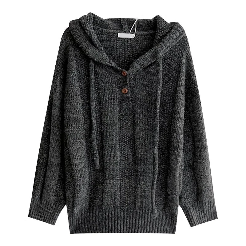 soft hooded knitted sweater top      S4760