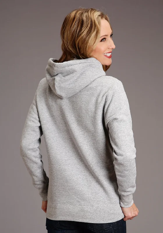 Stetson Womens Heather Grey Cotton Blend Aztec Screenprint Hoodie