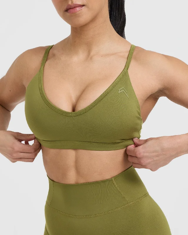 Timeless Strappy Bralette | Olive Green