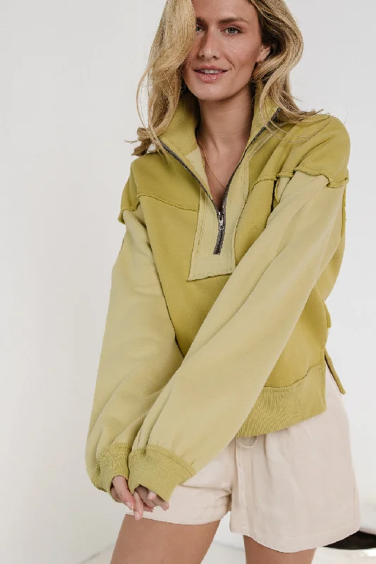 Zeya Half Zip Sweatshirt in Lime