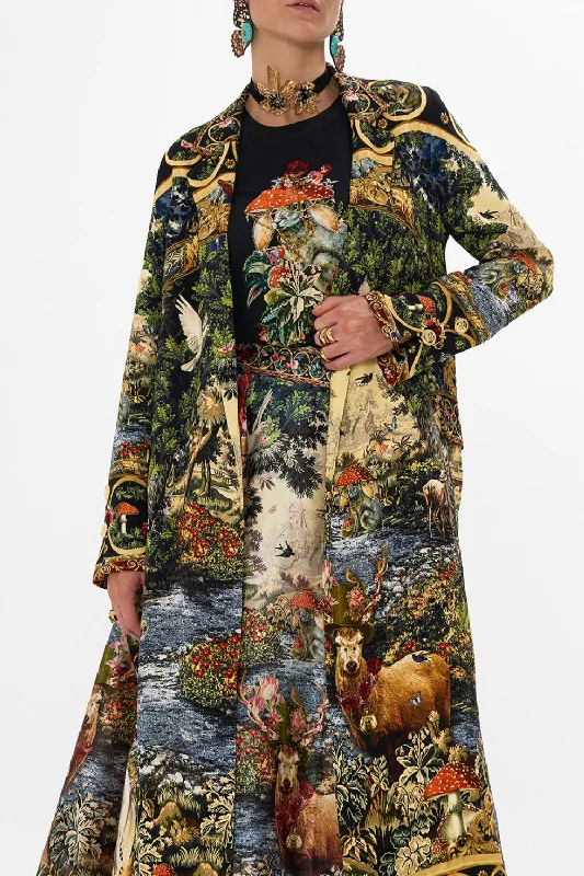 COAT WITH WIDE CUFFS AND SHORT SIDE SPLITS TAPESTRY TOTEMS