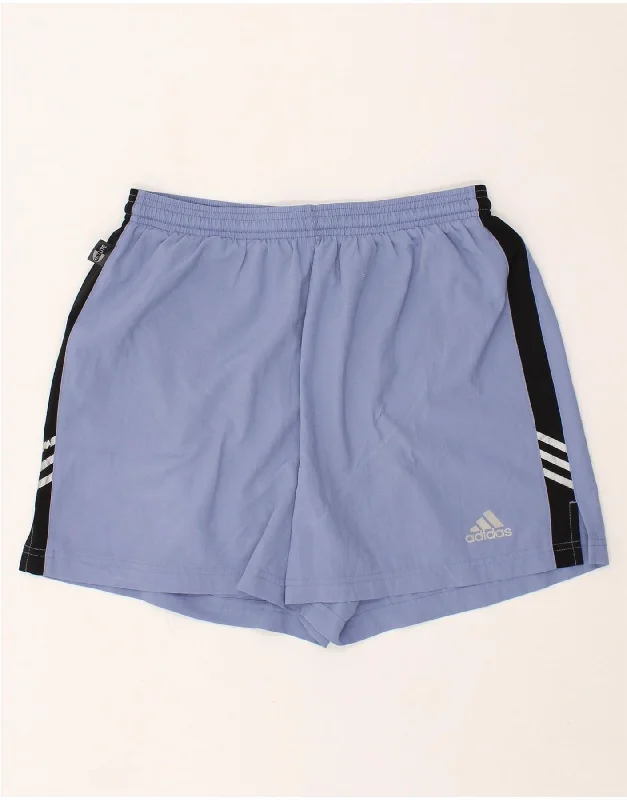 ADIDAS Womens Climalite Sport Shorts UK 14 Medium Blue Polyester