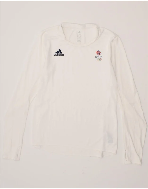 ADIDAS Womens Climalite Top Long Sleeve UK 14 Large White Polyester