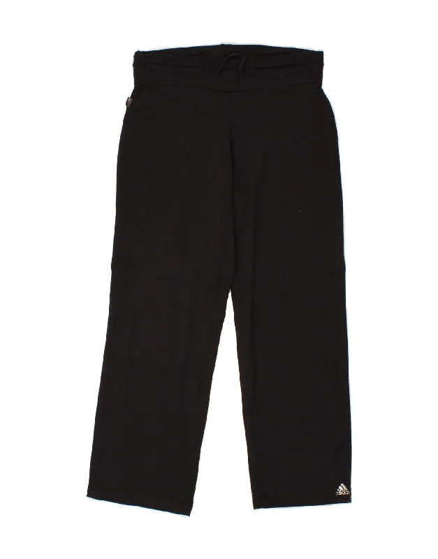 ADIDAS Womens Tracksuit Trousers UK 10 Small Black Nylon