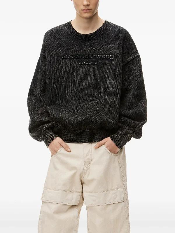 ALEXANDER WANG Oversized LS Pullover With Emboss Alexander Wang Logo