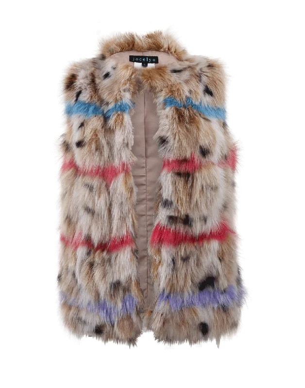 Animal Print Fox Fur Vest