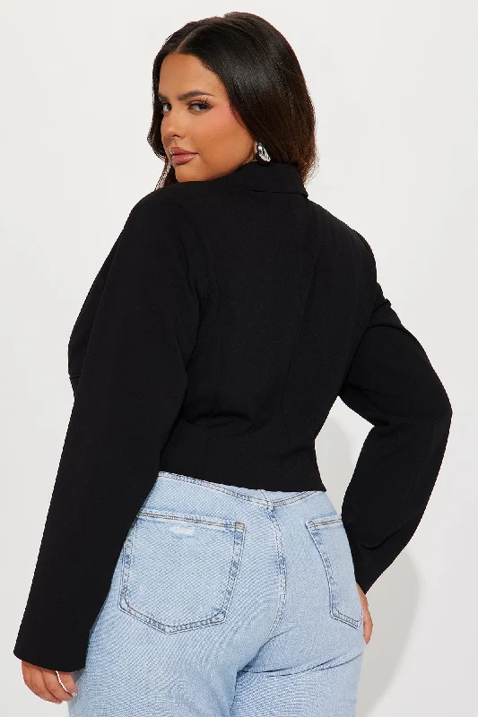 Aniyah Cropped Blazer - Black