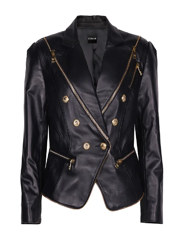 KAITO Double Breasted Leather Blazer