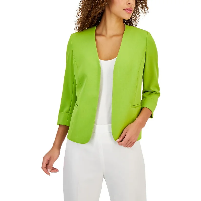 Kasper Womens Petites Solid  Open-Front Blazer