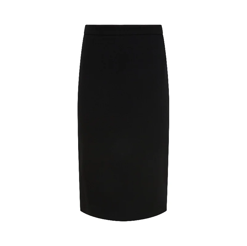 Leia Tailored Wool Crepe Skirt