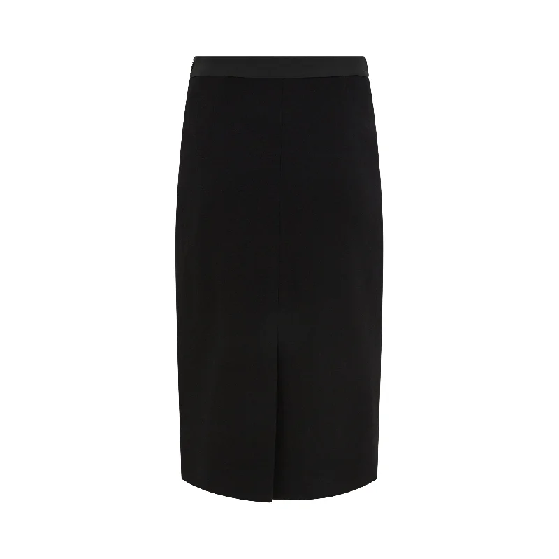 Leia Tailored Wool Crepe Skirt