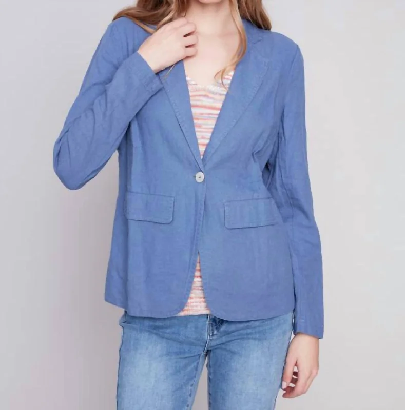 Linen Blazer In Denim