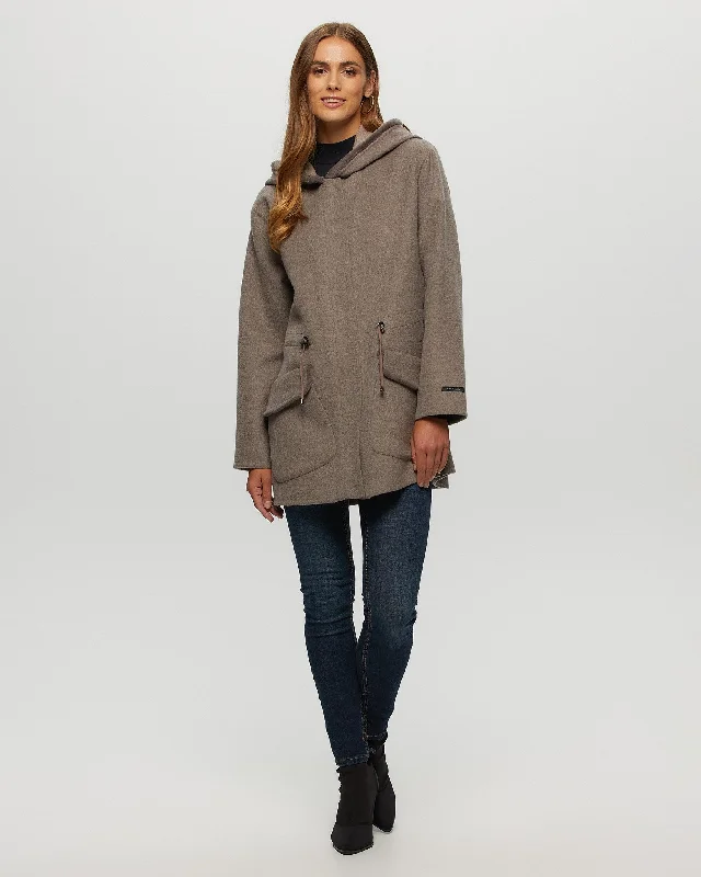 Loro Piana Cashmere & Wool Parka With Merino Shearling Lamb Hood Trim