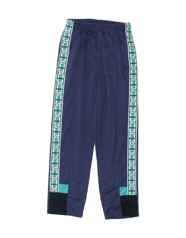 LOTTO Womens Graphic Tracksuit Trousers UK 12 Medium Blue Colourblock