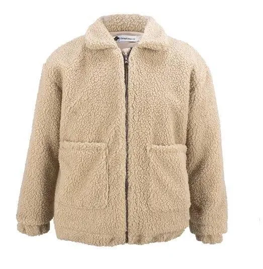 shearling coat jacket women autumn winter warm thick plush