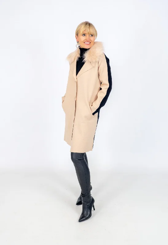 Marina V Orange Beige/Black Coat