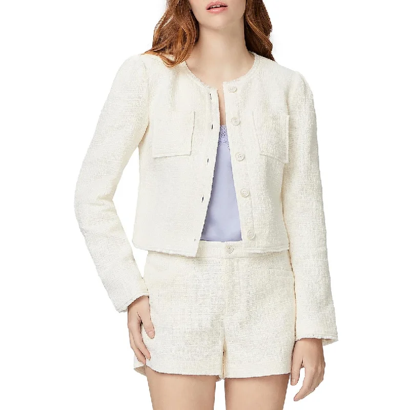 Paige Womens Pocket Cotton Collarless Blazer