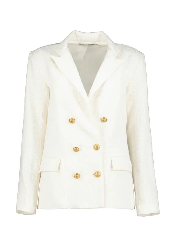 Parker Double Breasted Blazer - Blanc