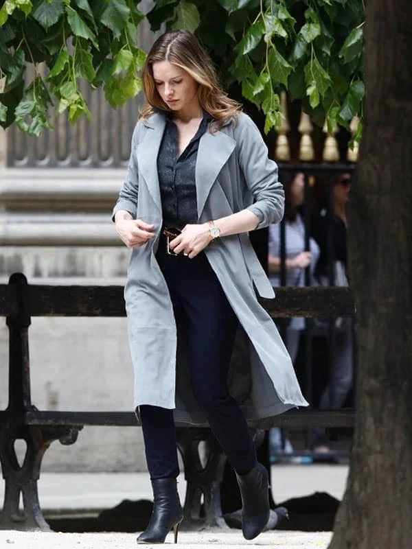 Rebecca Ferguson Mi6 Grey Trench Coat For Women