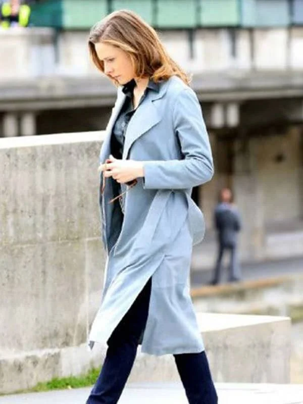 Rebecca Ferguson Mi6 Grey Trench Coat For Women