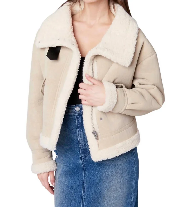 Sherpa Bonded Moto Jacket In Inside Story