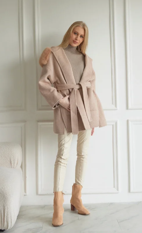 Sofia Cashmere Coat Latte