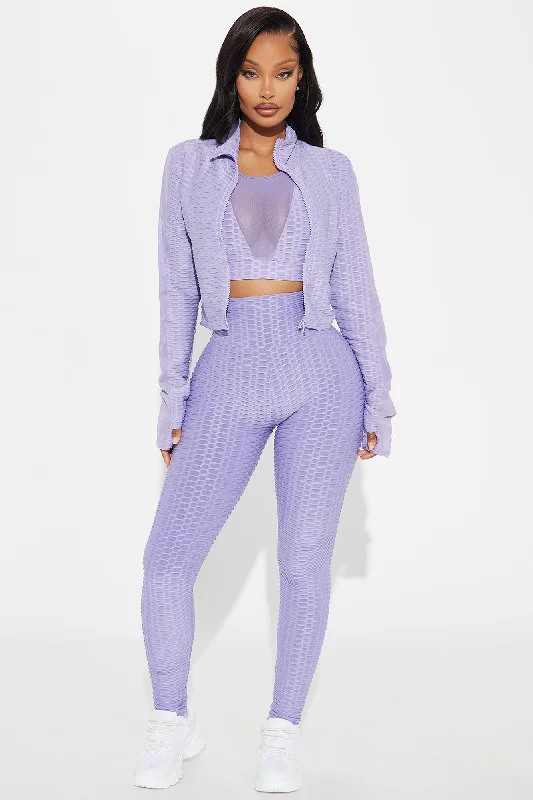 The Best Assets Textured Crop Active Jacket - Lavender