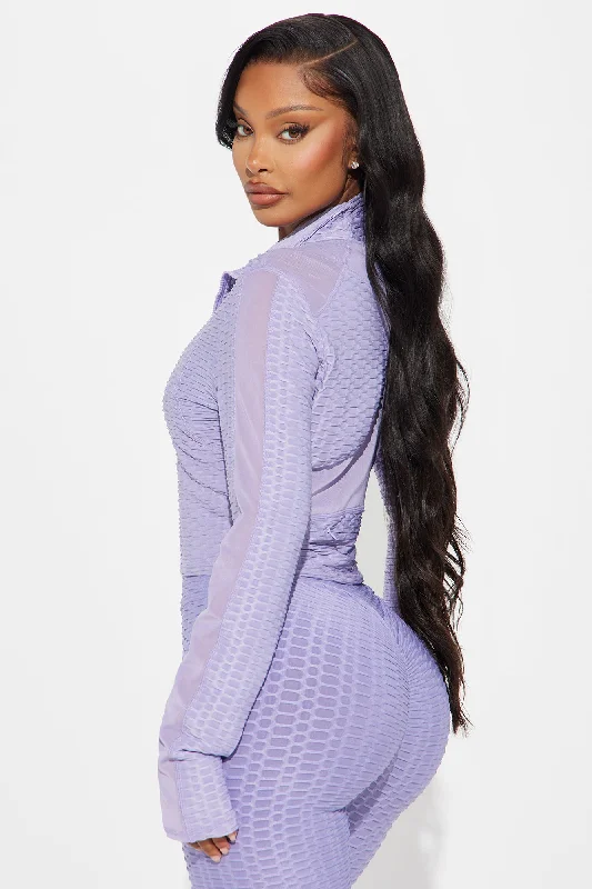 The Best Assets Textured Crop Active Jacket - Lavender