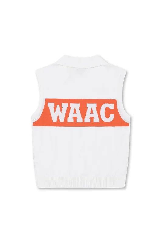 Women's ATHLETIC Deep V-neck Knit Vest White