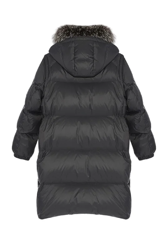 Yves Salomon Convertible Puffer Jacket - Black