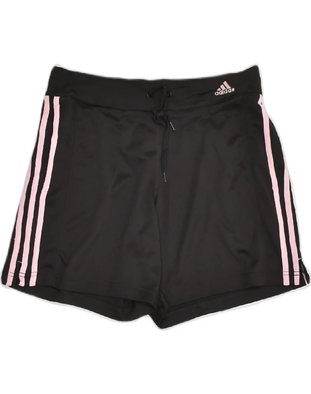 ADIDAS Womens Sport Shorts UK 14 Medium Black Polyester