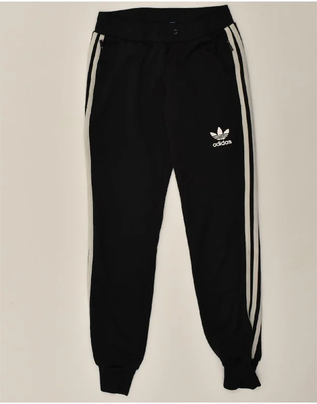 ADIDAS Womens Tracksuit Trousers Joggers UK 8 Small Black