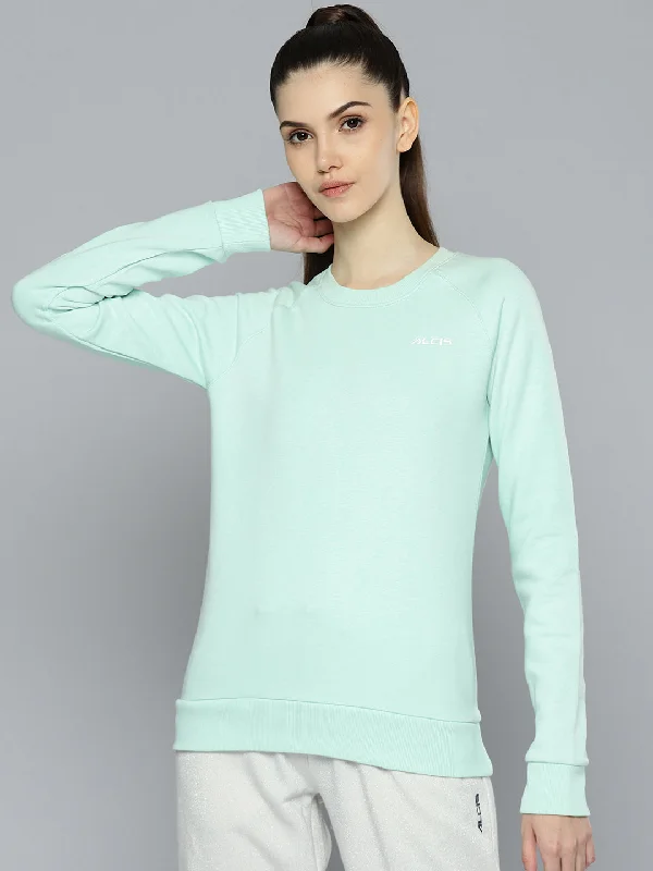 Alcis Women Green Solid Sweatshirt