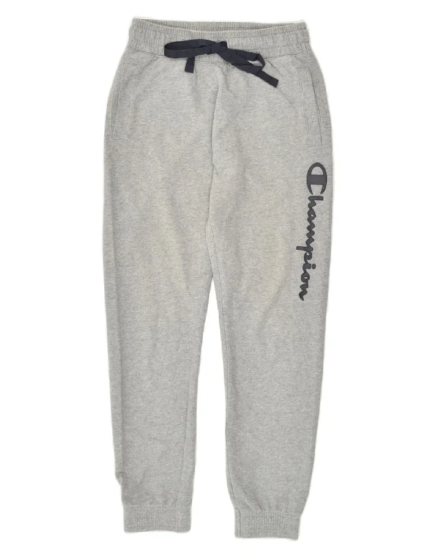 CHAMPION Womens Graphic Tracksuit Trousers Joggers UK 4 XS Grey