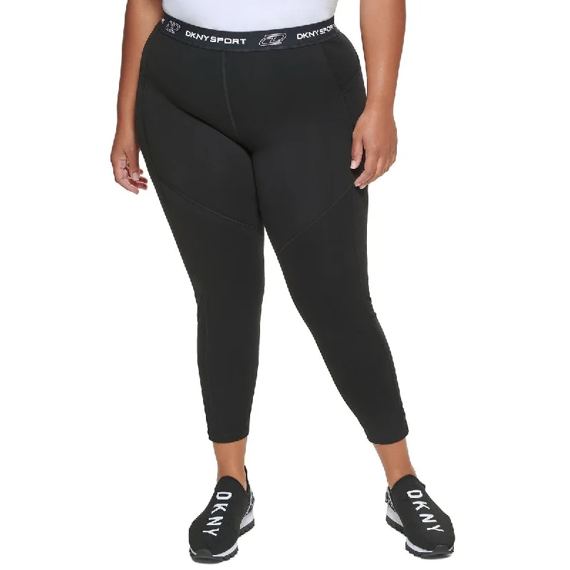 DKNY Sport Womens Plus High Waist Fitness Athletic Leggings