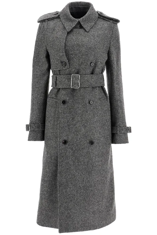 double-breasted wool trench coat 8091831 GREY MELANGE