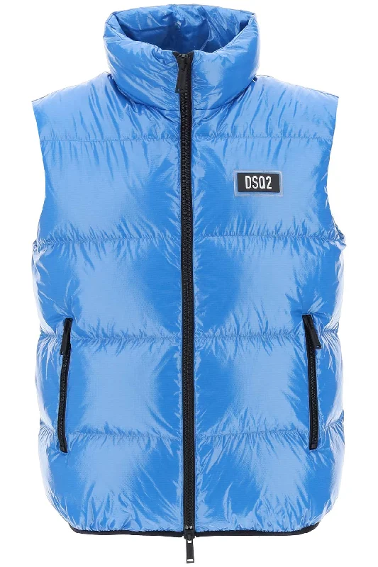 Dsquared2 quilted down vest S74FB0317 S54056 CERULEAN BLUE