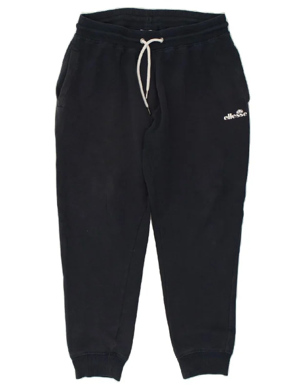 ELLESSE Womens Tracksuit Trousers Joggers UK 16 Large Navy Blue Cotton