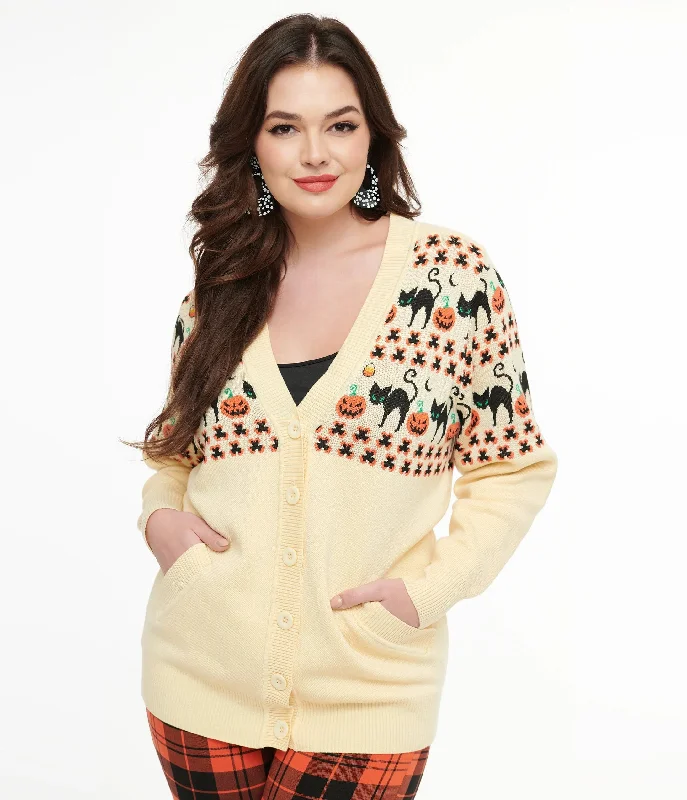 Ivory Halloween Print Cardigan